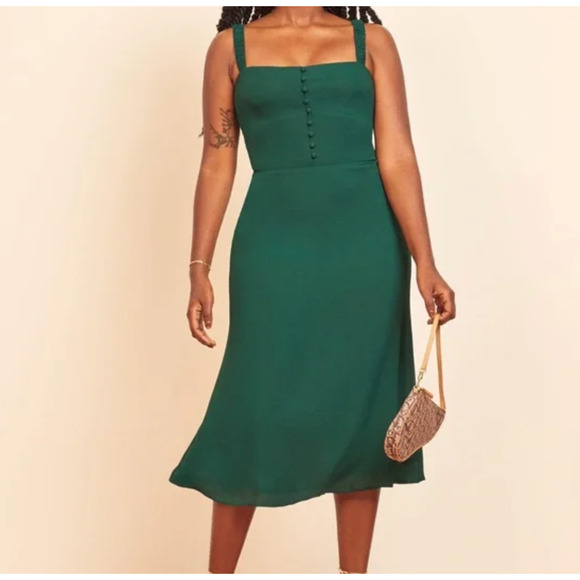 Reformation Dresses & Skirts - Reformation NEW Camari Dress Emerald Green Midi Size 4